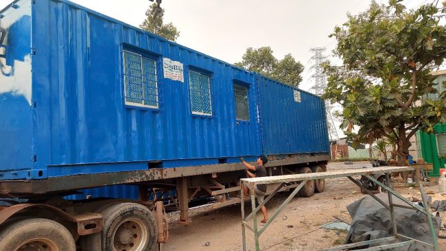 bàn giao 2 container văn phòng 20 feet
