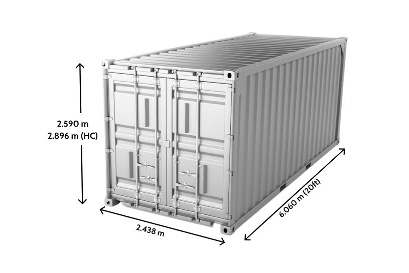 Kích thước container 20 Feet