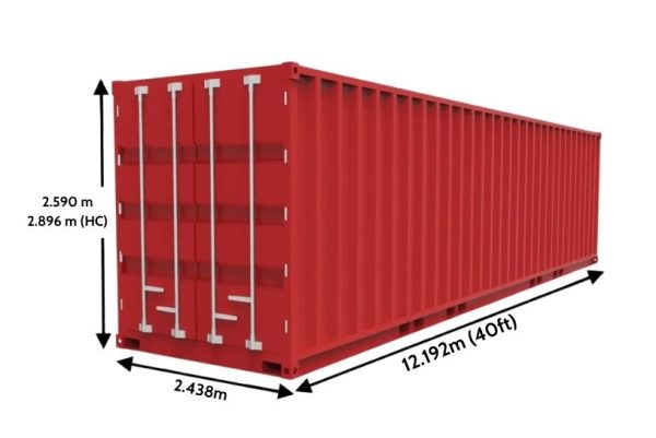 Kích thước container 40 và 40 HC