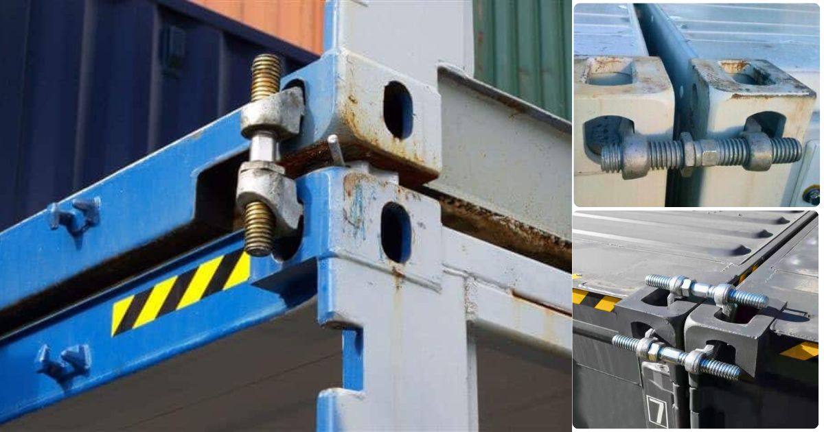 Xếp chồng container bằng với thiết bị cố định