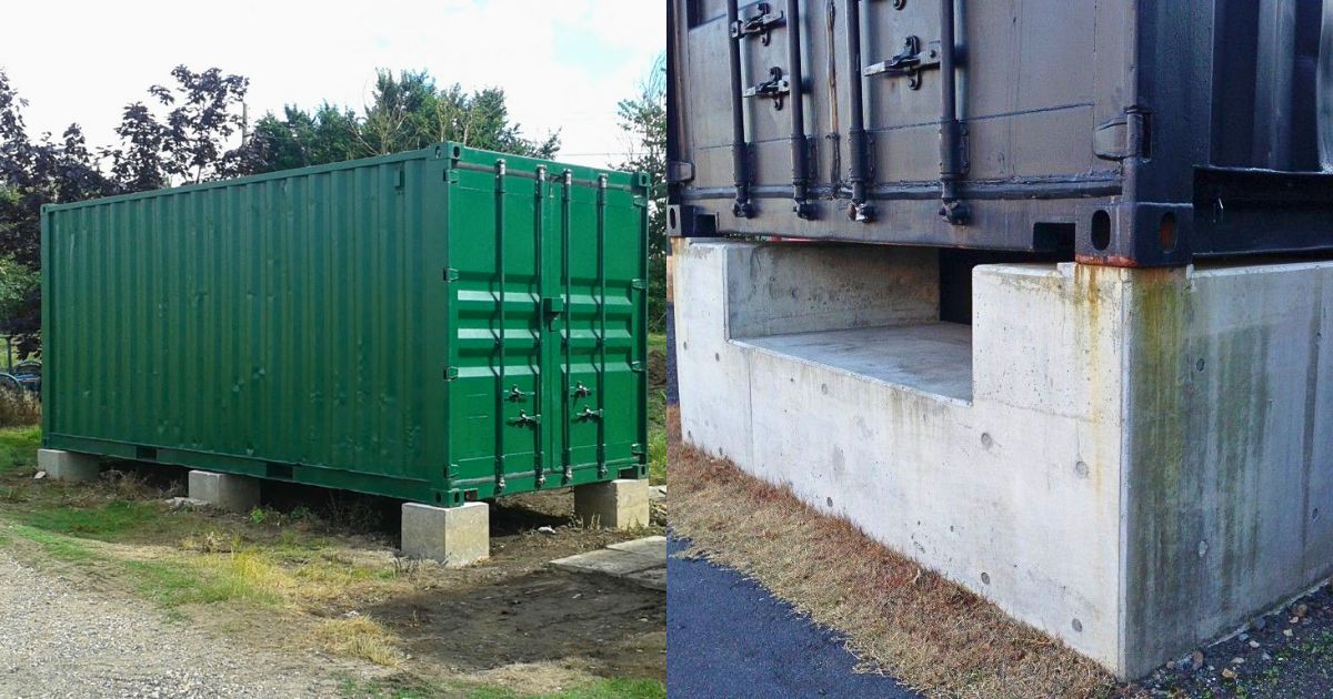 Chân đến container Bê tông